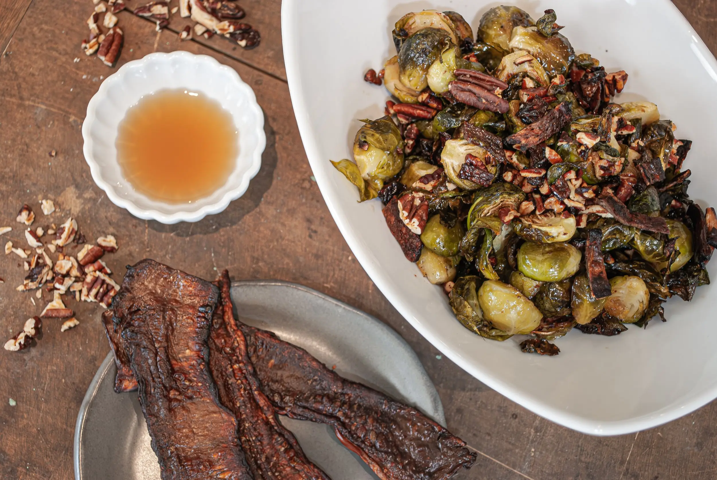 Prepared Maple Pecan Roasted Brussel Sprouts featuring MyBacon