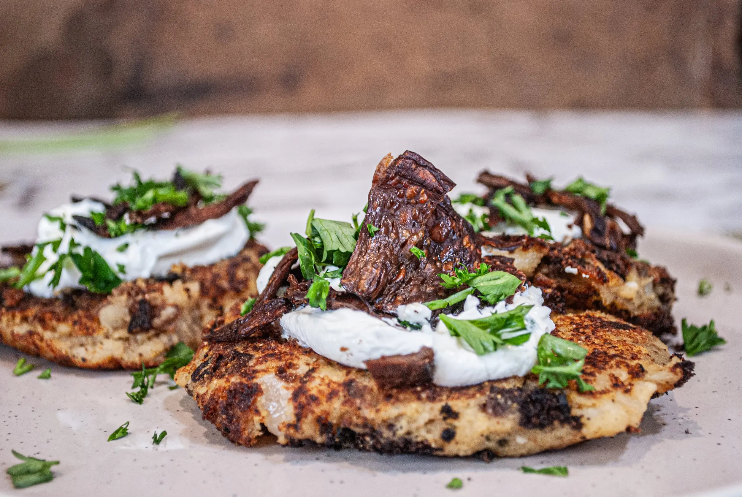 Close-up of Potato Latkes on a plate